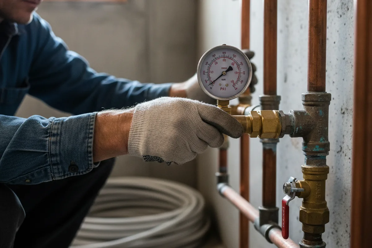 Pressure testing a repaired line during Water Line Repair in Collinston